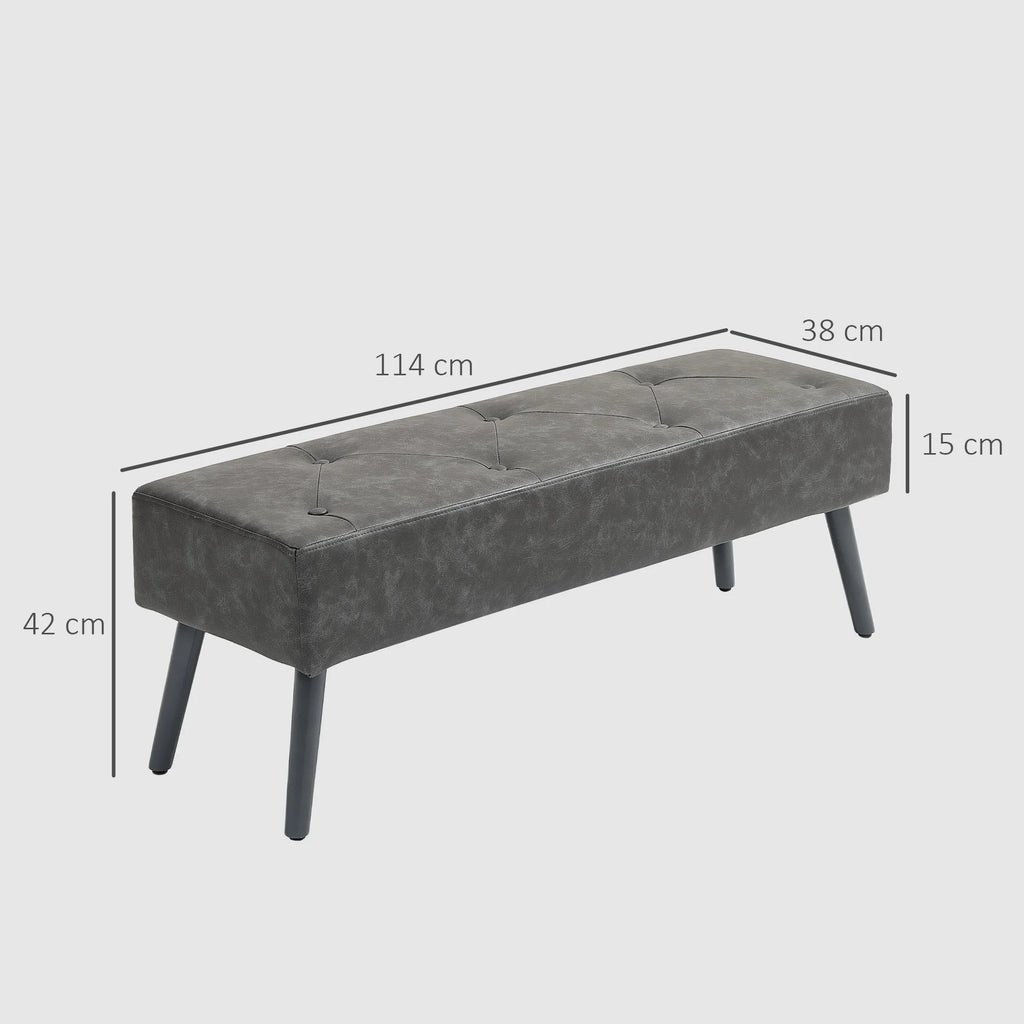 Banquette grise capitonnée sans accoudoirs, dimensions de la banquette