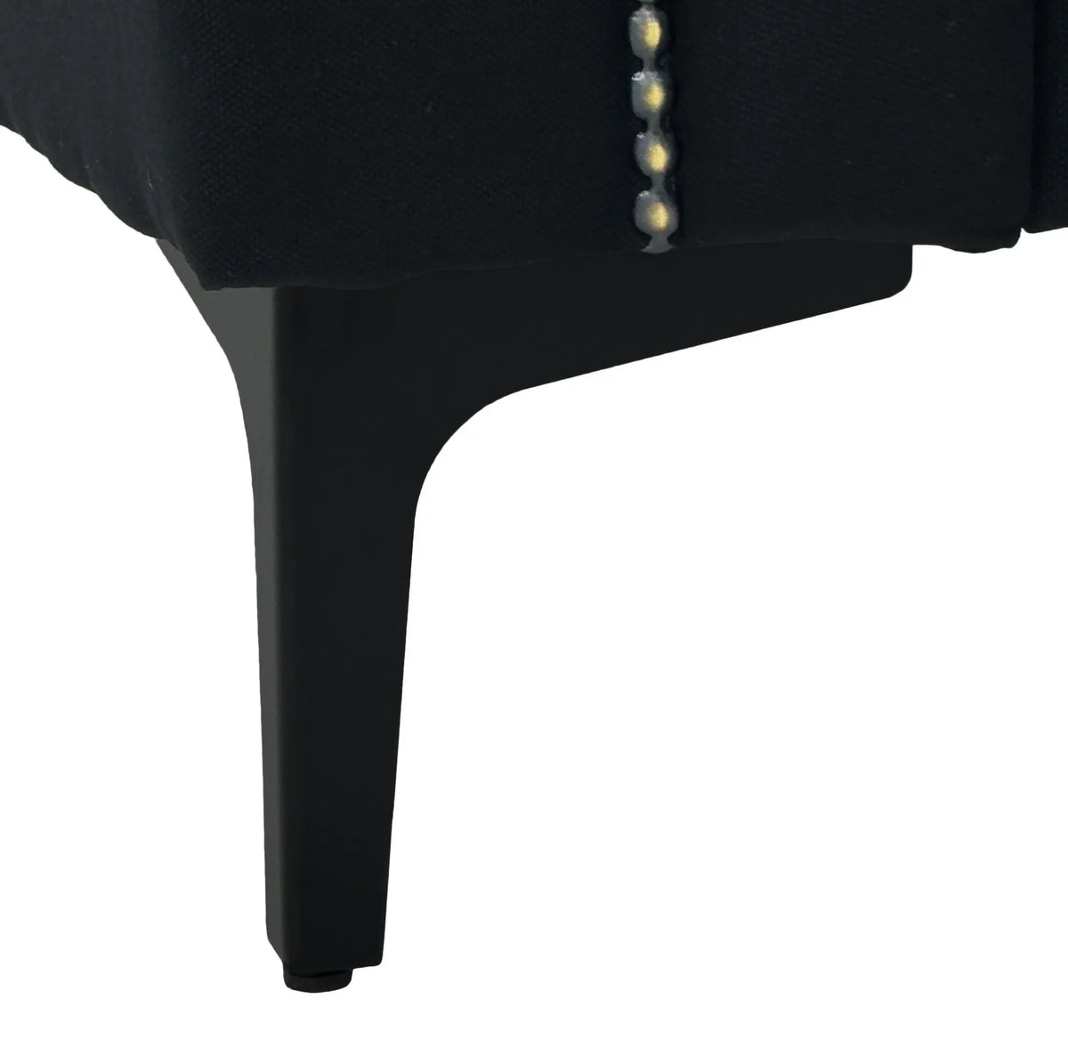 Canapé 2 places noir de 172 cm, détail du pied