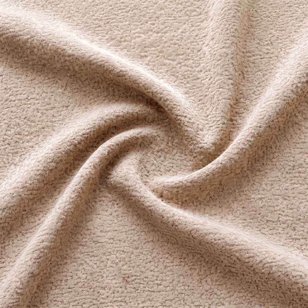 Détail de la chenille beige du canapé 3 places de 233 cm