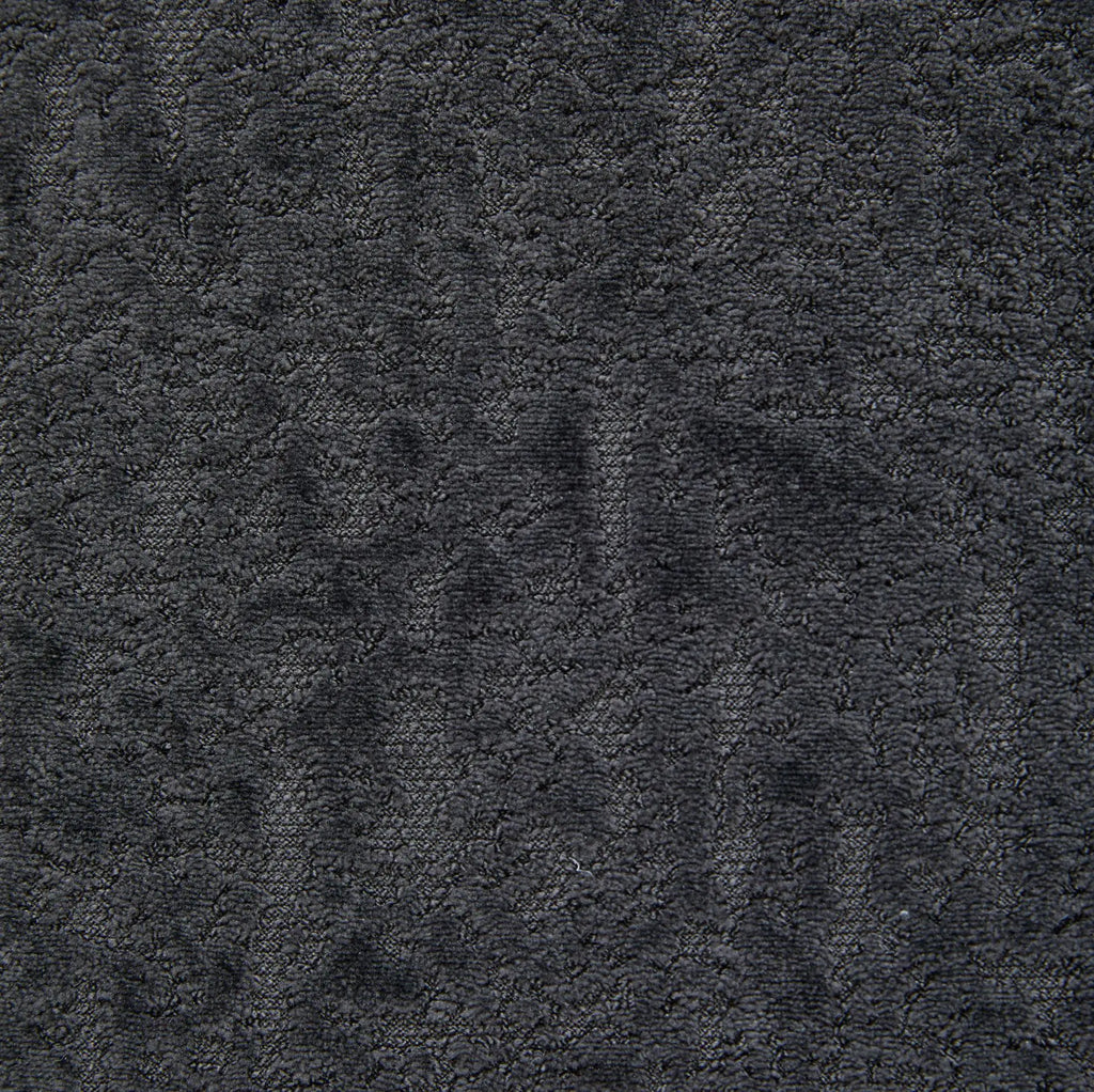 Canapé-lit arrondi en chenille gris foncé de 157 cm, détail du tissu en chenille
