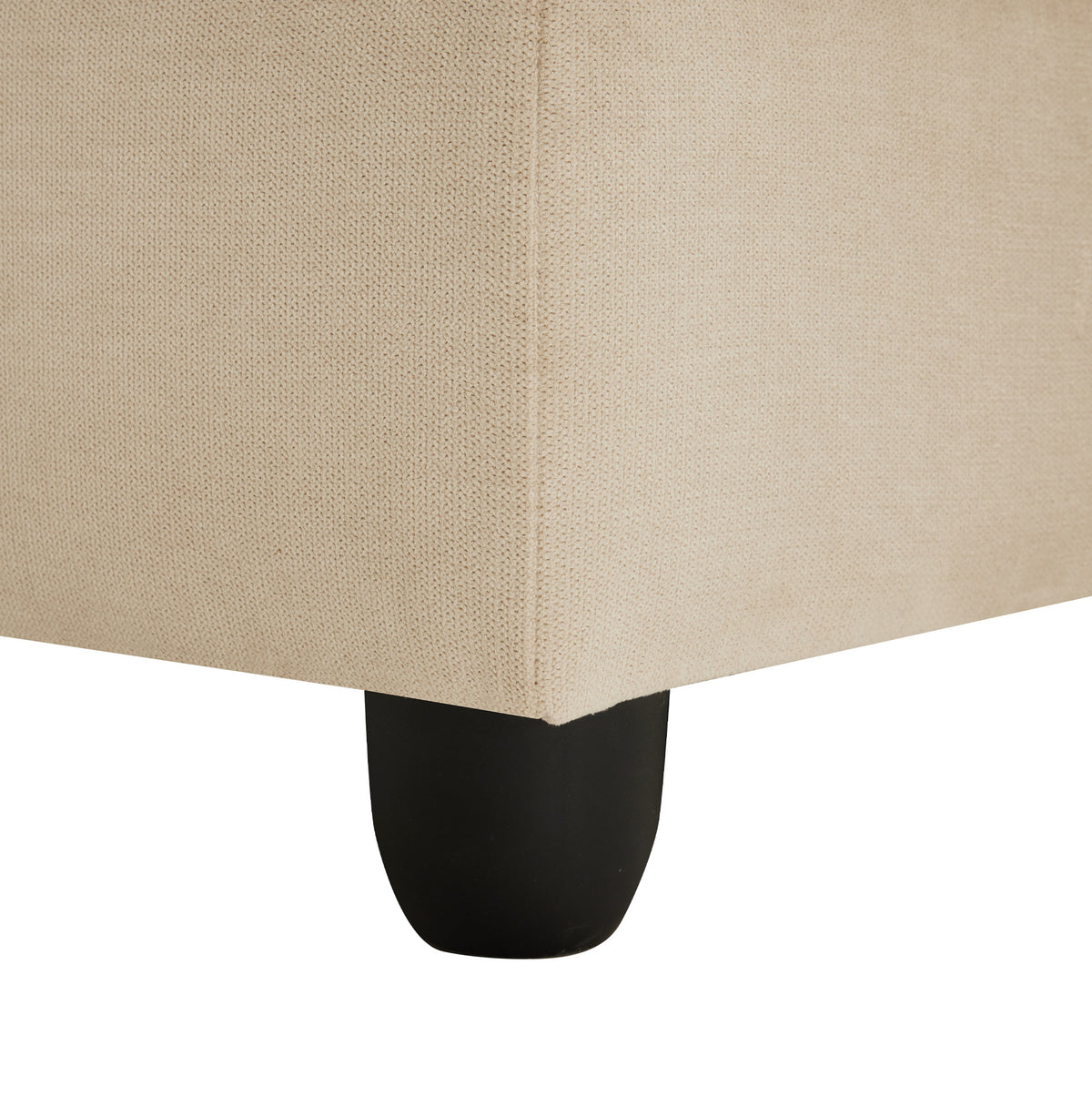 Canapé modulable avec pouf, détail du pied