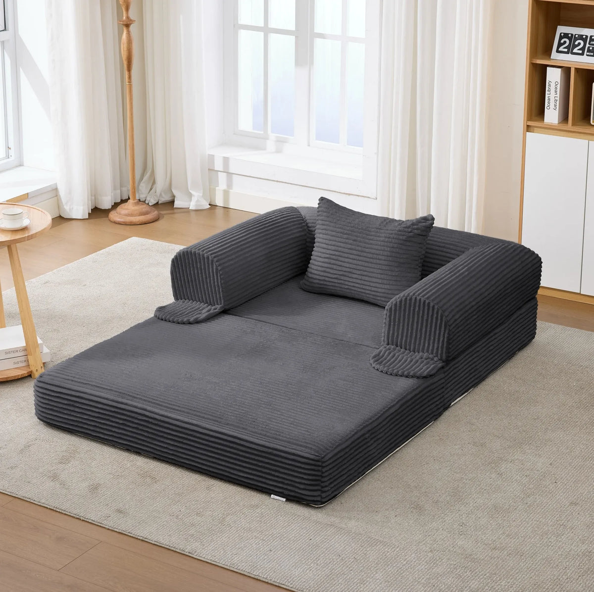 Ensemble de sièges modulables convertibles, canapé déplié en couchage