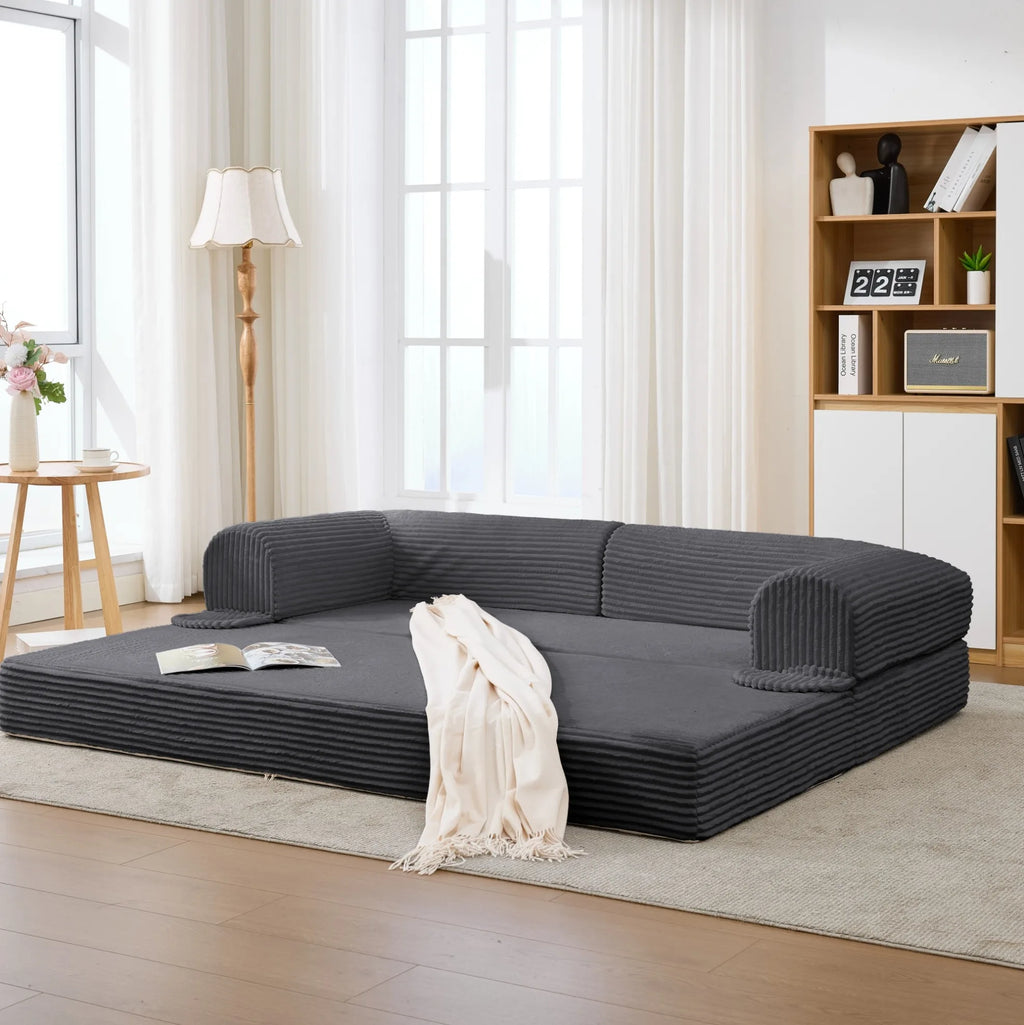 Ensemble de sièges modulables convertibles, canapé en position allongée