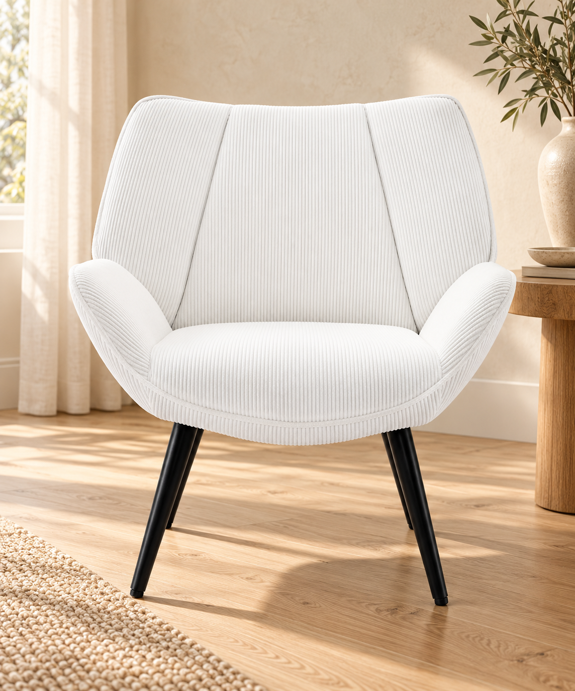 Fauteuil d'appoint en velours côtelé