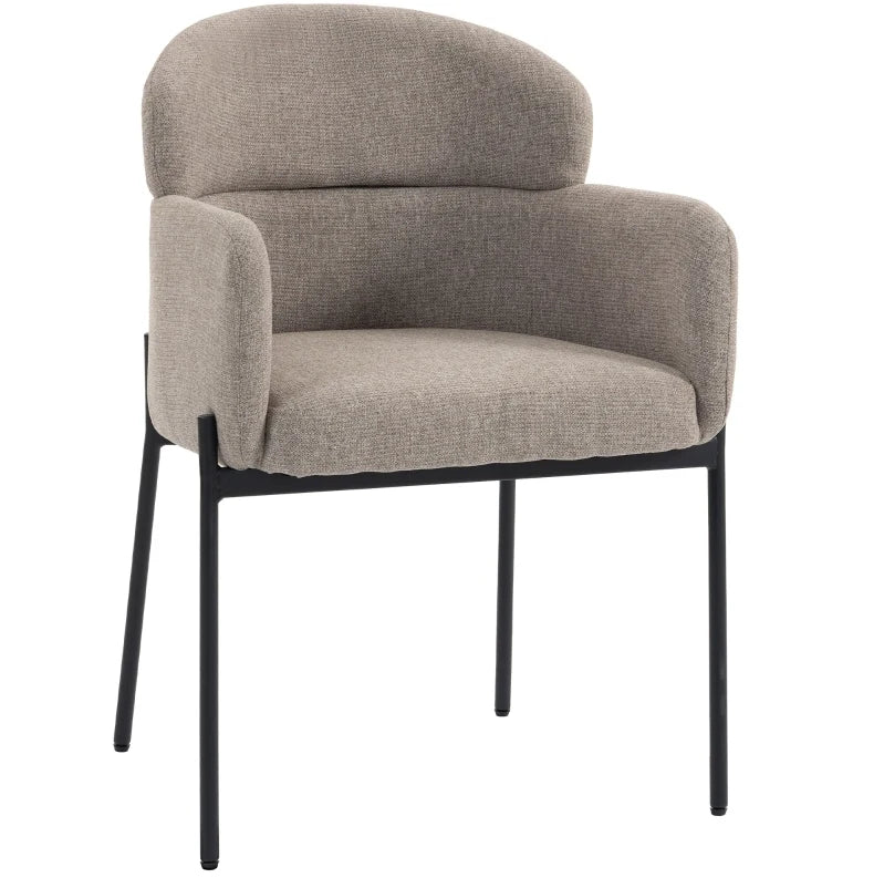 Fauteuil en chenille à pieds en métal, vue d’ensemble sur fond blanc