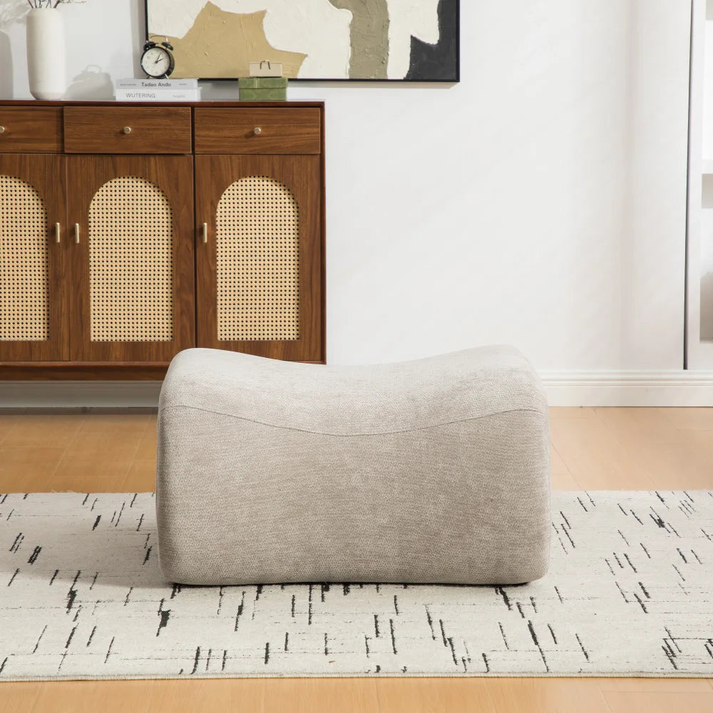 Fauteuil modulable en chenille avec repose-pieds, gris, fauteuil vu de dos