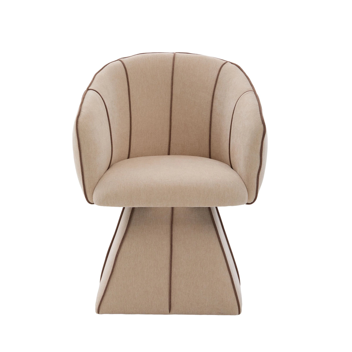 Fauteuil pivotant, camel, sur fond blanc