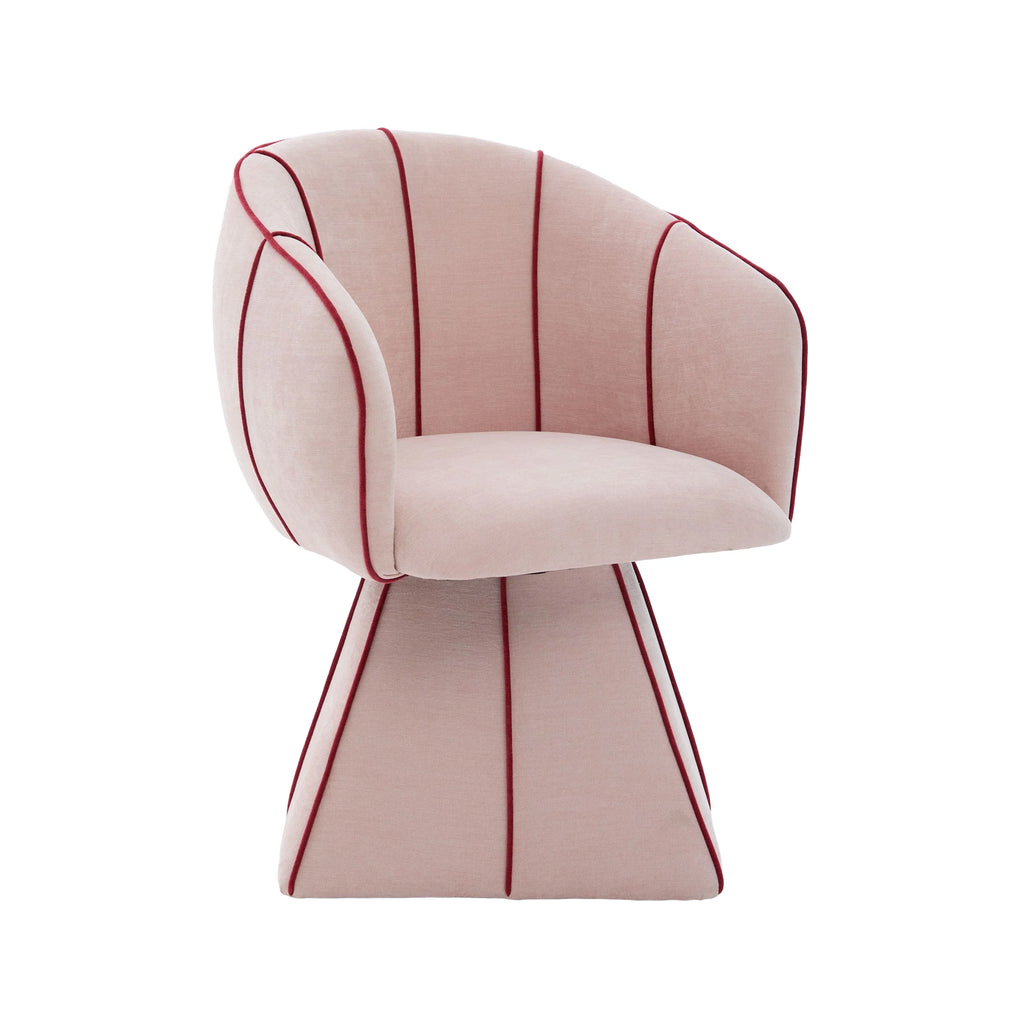 Fauteuil pivotant, rose, sur fond blanc