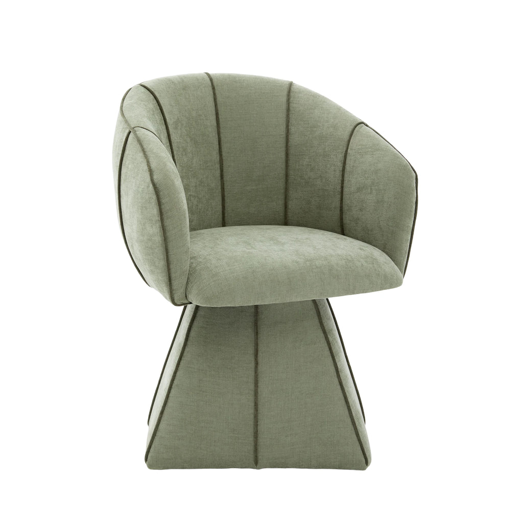 Fauteuil pivotant, vert olive, sur fond blanc