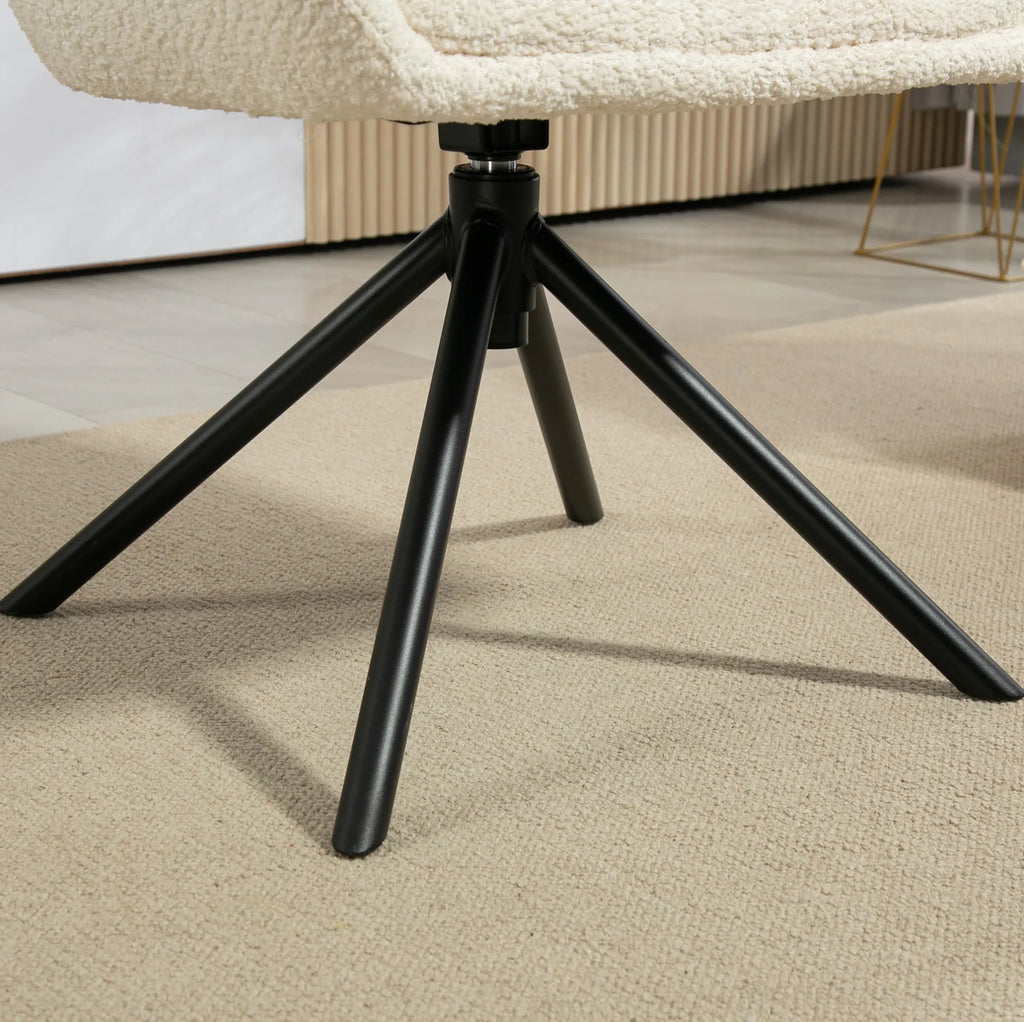Fauteuil pivotant crème, détail de la base