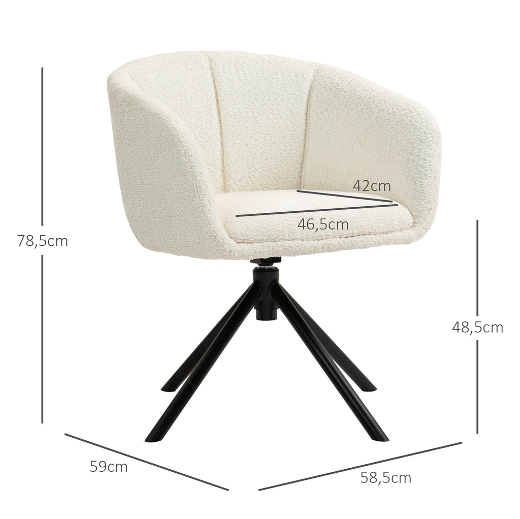 Fauteuil pivotant crème, dimensions du fauteuil