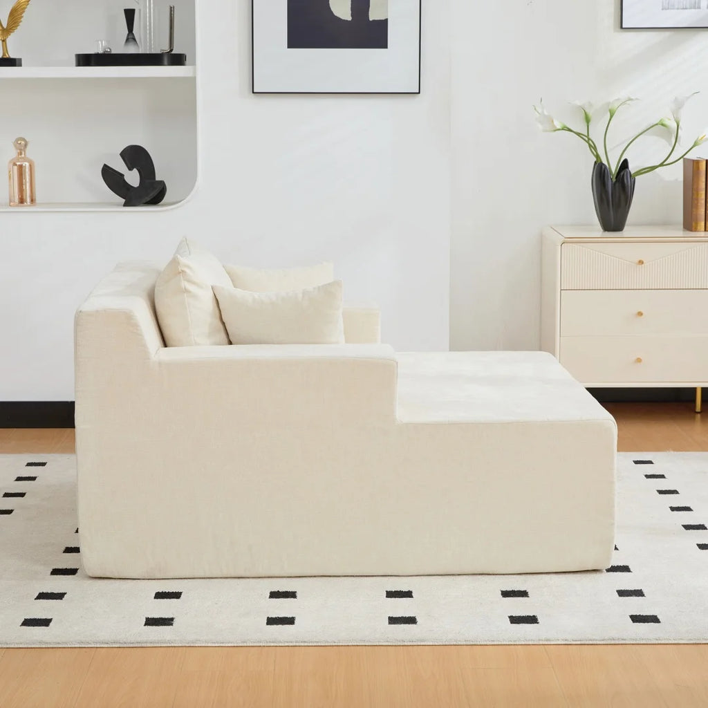 Module de chaise longue en tissu, vue arrière