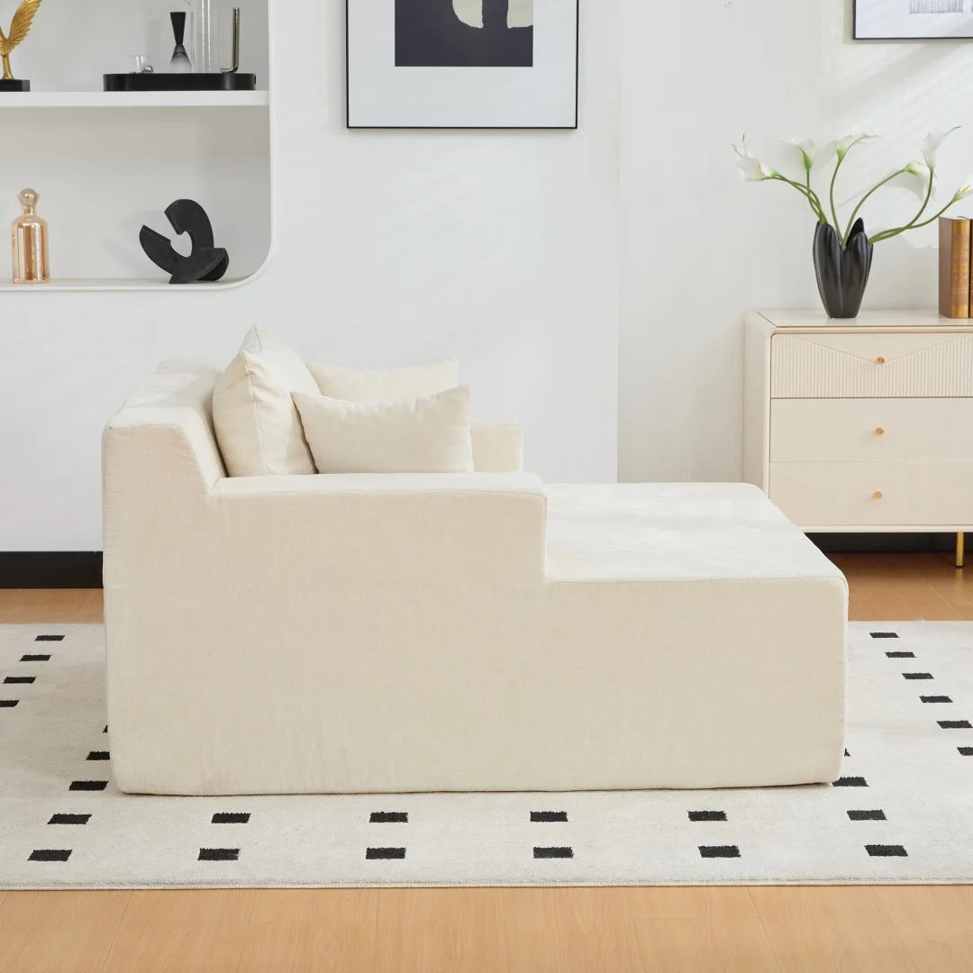 Module de chaise longue en tissu, vue arrière
